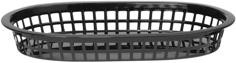 HENDI Servierkörbe, im Fastfood-Stil, Körbe, zum Servieren für Pommes Frites, Garnelen, Zwiebelringen, Stückzahl: 6, 275x175x(H)38mm, Schwarz