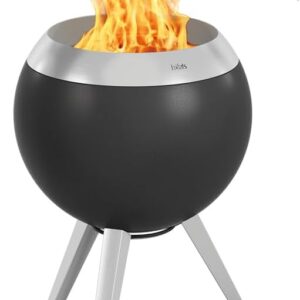 höfats Moon 45 Smokeless Fire Bowl with High Base Made of Stainless Steel – Enamelled Low Smoke Fire Basket with Wood Carburettor Technology, Two-Stage Combustion Process – Fire Pit with Diameter 45