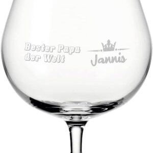 polar-effekt Cognac Glass 400 ml Engraved with Name of Choice for Men – Cognac Swivel, Ideal for Cognac, Scotch and Whisky Bester Papa der Welt