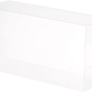 QUARKZMAN Plastic Retail Boxes 3.9 x 2.7 x 7.9 (100 x 70 x 200 mm) Gift Box with Protective Film for Sweets, Wedding, Party Packaging, Transparent, Pack of 30