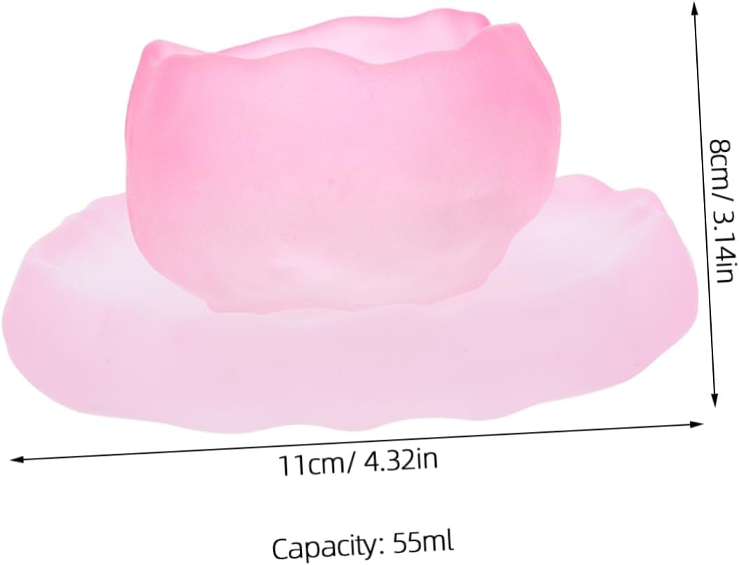 VALICLUD Rosa Teetassen aus Hitzebeständigem Glas 55ml mit Untertasse Geschenkset für Tee und Kaffee Genuss im Alltag – Bild 2