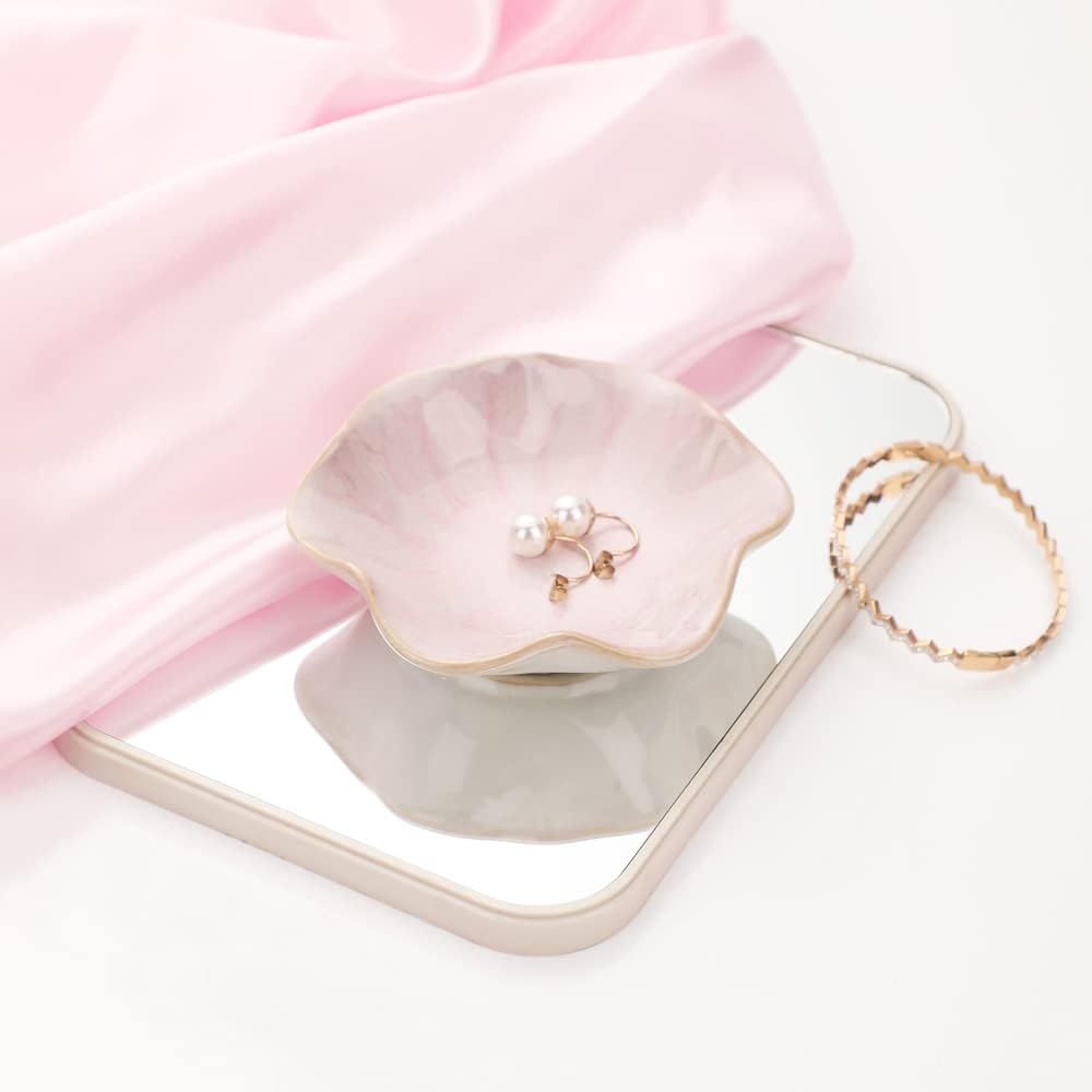Binoster Ceramic Jewellery Tray, Room Decoration, Aesthetic Room Decor, Key Tray, Small Ring Holder, Jewellery Plate, Jewellery Tray, Collection Tray, Decoration Aesthetic, Bedside Decoration (Pink) – Bild 4