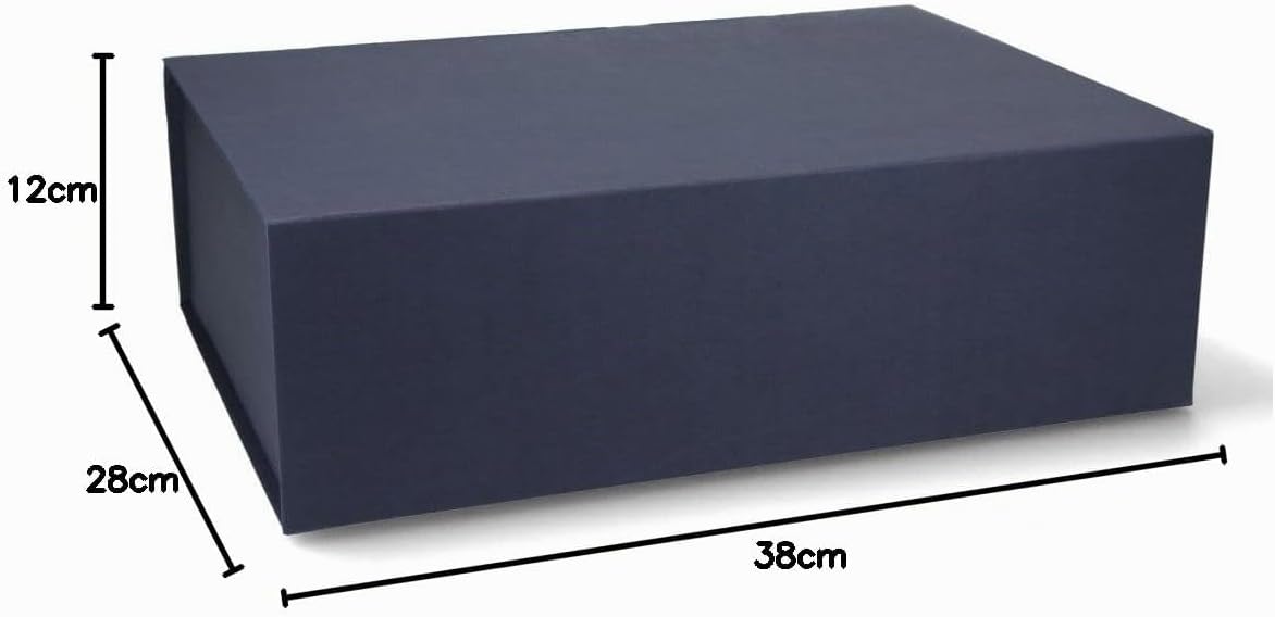 Premium Gift Box with Lid, Foldable, Gift Box, Magnetic Box, Gift Packaging for Christmas and Birthday, Magnetic Folding Box, Blue, 38 x 28 x 12 cm – Bild 2