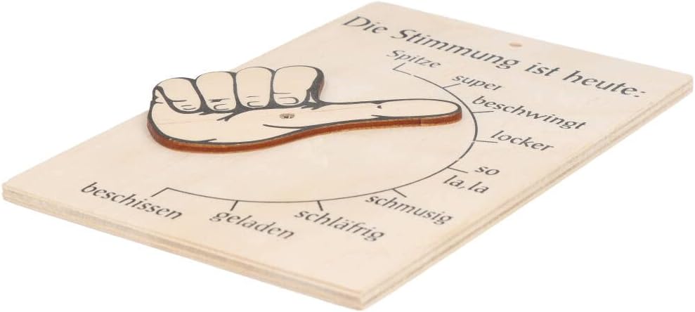 Spruchreif Mood Barometer, Mood Indicator, Thumb with Movable Hand, Door Sign, Funny Gifts, Gifts for Colleagues, Office Fun (German Language) – Bild 4