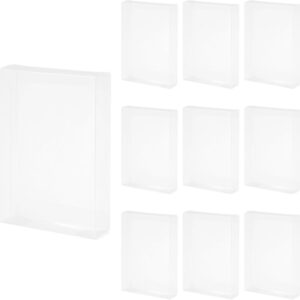 QUARKZMAN Pack of 10 Transparent Gift Boxes, 82 x 25 x 121 mm Plastic Gift Packaging for Sweets, Biscuits, Jewellery Storage, Wedding, Valentine’s Day, Party, Packaging