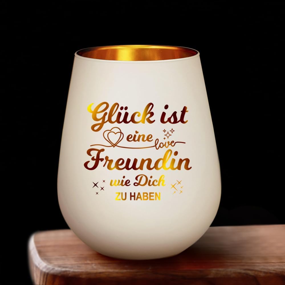 Glass Lantern with Saying Tea Light Holder Gift for Best Friend – Bild 2