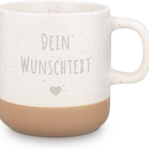 Engraved Stoneware Mug – Personalised with Your Text – Gift for Friends & Family for Birthday – 360 ml – Dishwasher Safe – Ceramic Coffee Mug with Engraving