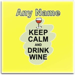 Personalised Gift - Set of 4 x Keep Calm Drink Drink Coasters (Food Design) Unique Coasters for Parties, Diet, Snacks, Beer, Milk, Coffee, Tea