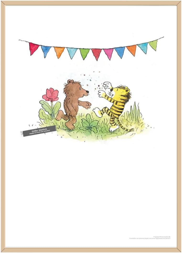 Janosch Poster – Tanz unter der Girlande Ungerahmt 50x70 cm Wandbild Kinder