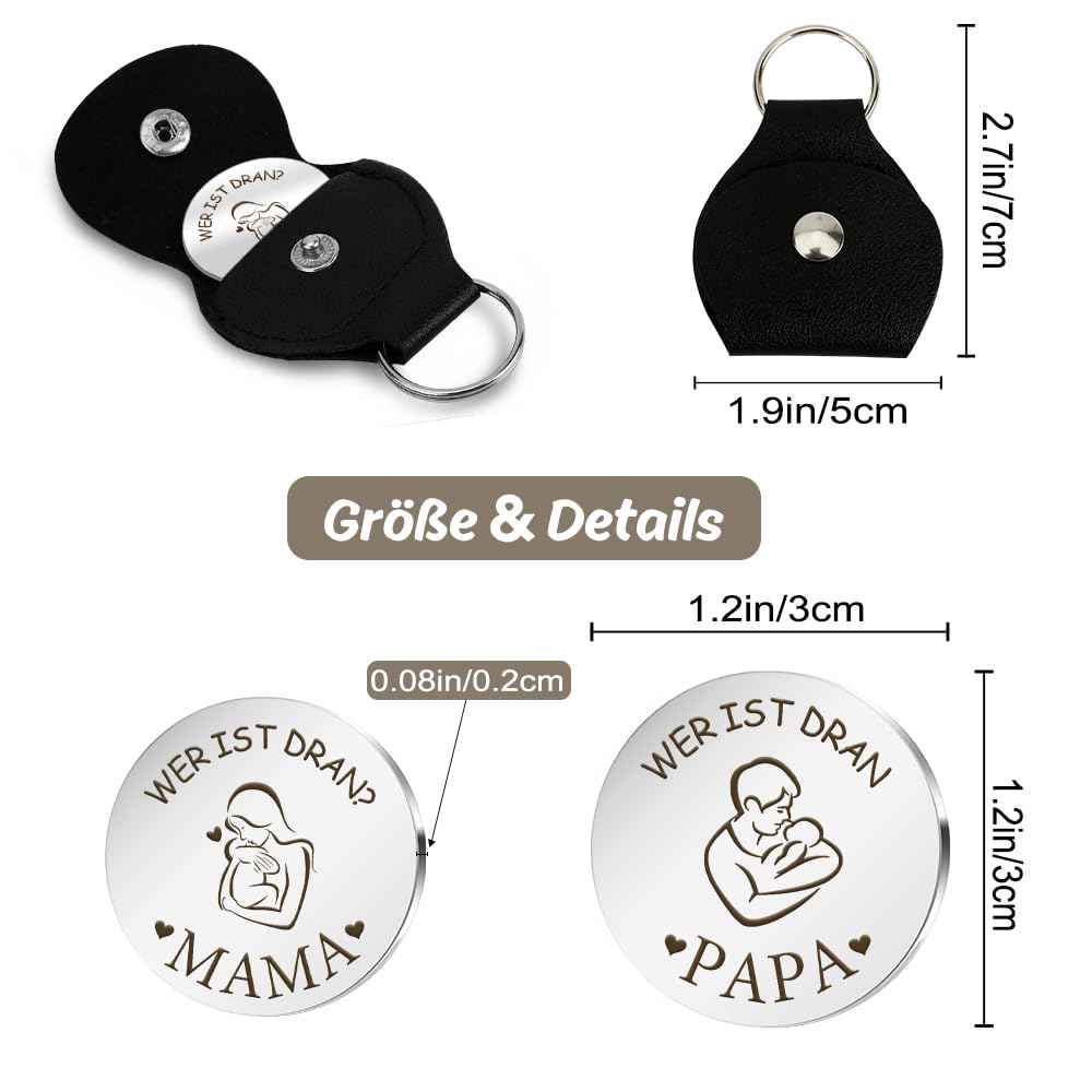 Gift for expectant mother, expectant dad gift, baby gift, gifts for birth, gifts for pregnant women, newborn gift, christening gifts for boys, decision coin mum dad – Bild 2