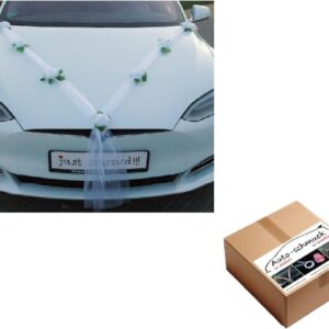 Der Klassiker Car Decoration, 100% Ready Decoration, Bride and Couple, Rose Decoration, Wedding Decoration, Ratan Garland (Pure White/White)