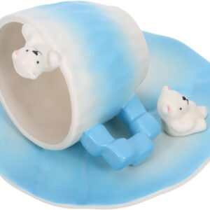 Cute Polar Bear Coffee Cup with Saucer Ceramic Tea Cups Set for Afternoon Coffee Design Safe Easy to Clean Gift for Home and Bar