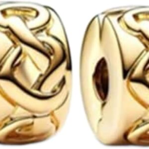 Charms Stopper Gold 925 Sterling Silver for Bracelet Stopper Charms for Bead Charm Bracelet Pendant Spacer
