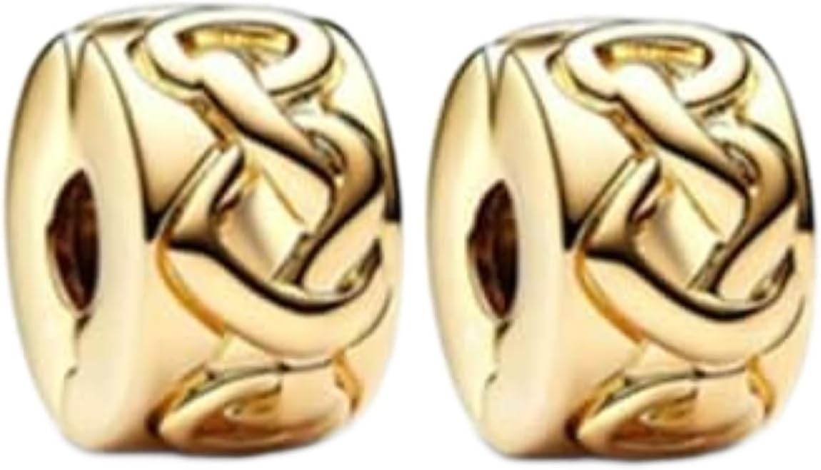 Charms Stopper Gold 925 Sterling Silver for Bracelet Stopper Charms for Bead Charm Bracelet Pendant Spacer