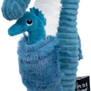 Les Déglingos Ptipotos by Plush Toy Papadu the Seahorse, Blue – Original – Comforter Ideal from Birth – Gift Idea for Birth – Plush Toy – Blue
