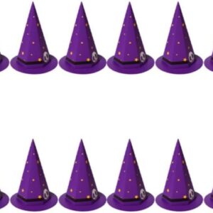 CIYODO Pack of 20 Cardboard Hat Candy Gift Box Paper Purple Halloween Theme Anti Falling for Halloween and Party Packaging