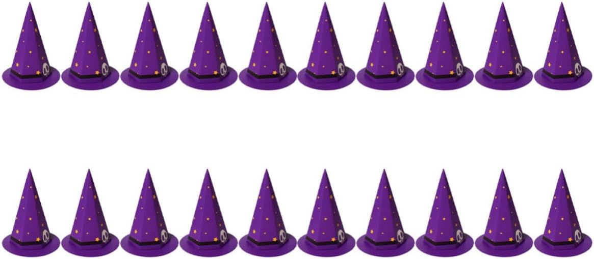 CIYODO Pack of 20 Cardboard Hat Candy Gift Box Paper Purple Halloween Theme Anti Falling for Halloween and Party Packaging