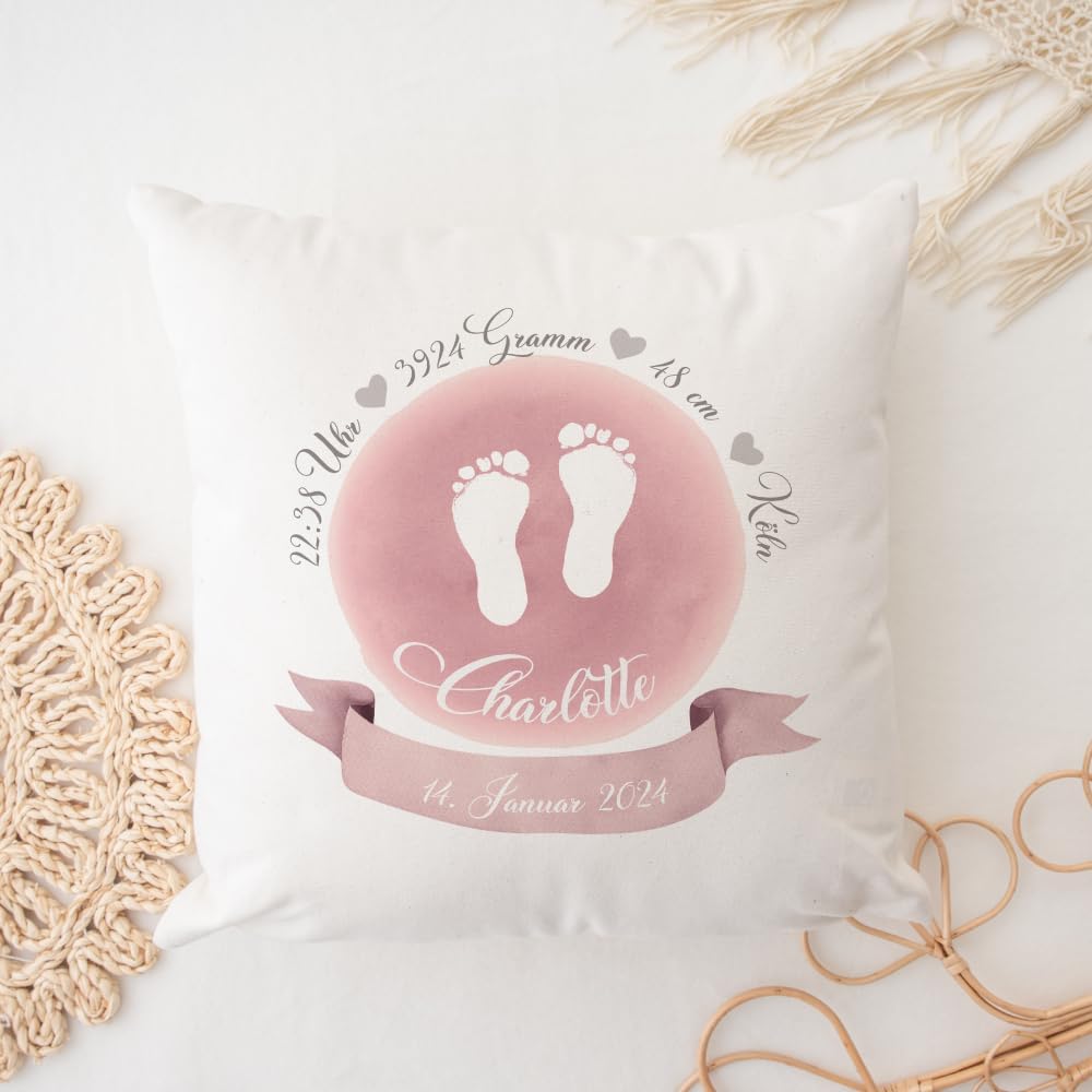 Personalised Pillow for Birth Christening - Baby Gift with Name and Birth Dates, Birth Pillow, Name Pillow Girl Boy, Christening Gift – Bild 6