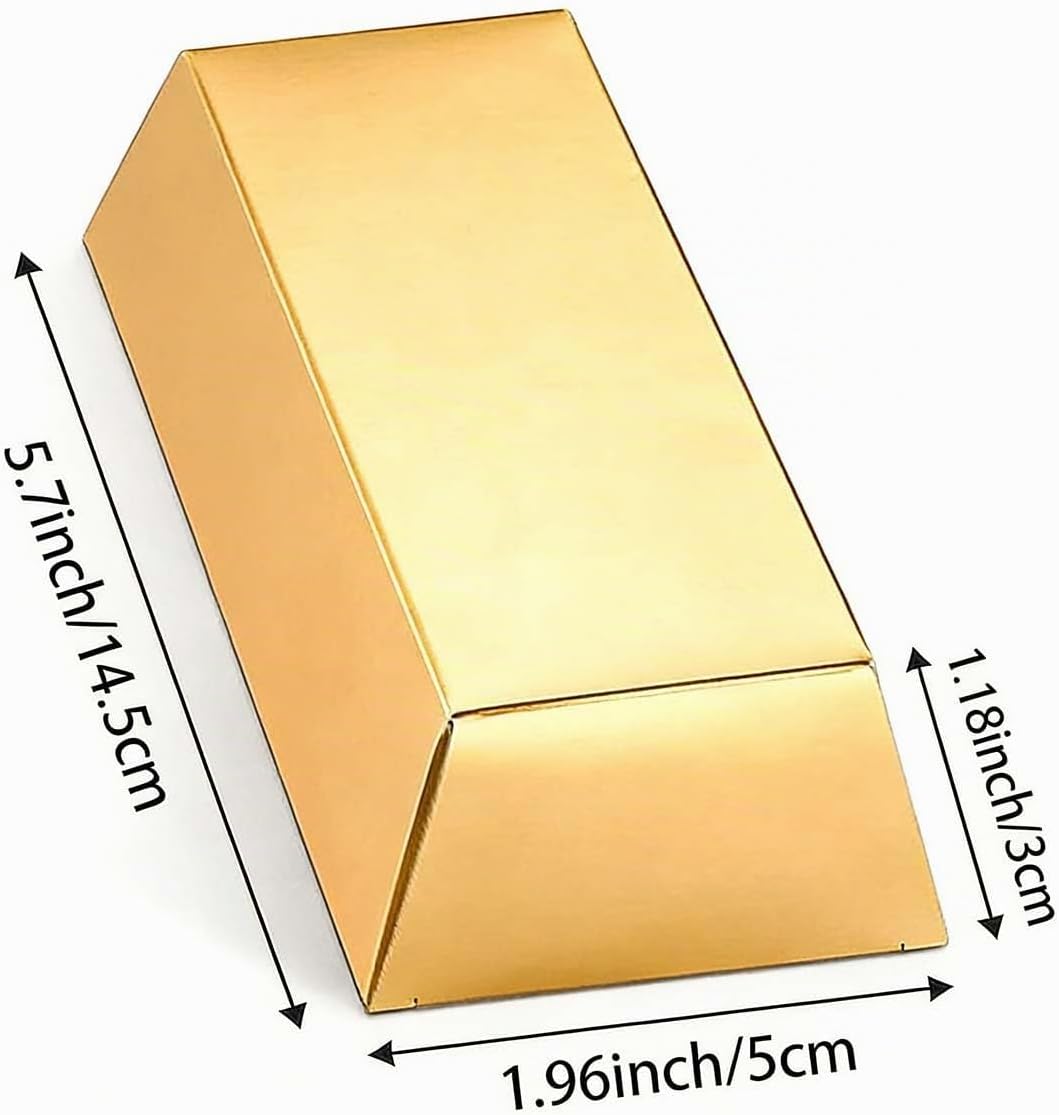 24 Pieces Gold Bar Gift Boxes, Gold Bar Party Gift Box, Treasure Theme Party, Decorating Candy, Snack, Chocolate Containers – Bild 3