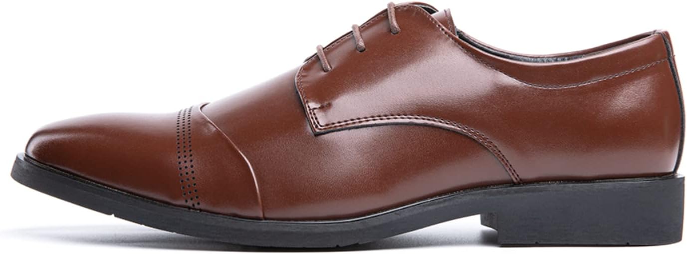Men's Oxford Derby Shoes Brogues Leather Shoes Wedding Shoes Lace Up Shoes Classic Business Lace-Up Shoes Blue Gold Grey Red Black Brown Khaki 37-48 – Bild 3