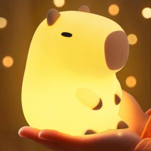 YuanDian Capybara Night Light, Cute Capybara Lamp with Touch Control, Dimmable and Rechargeable for Children’s Room, Bedside Lamp for Women, Teenagers, Girls, Babies