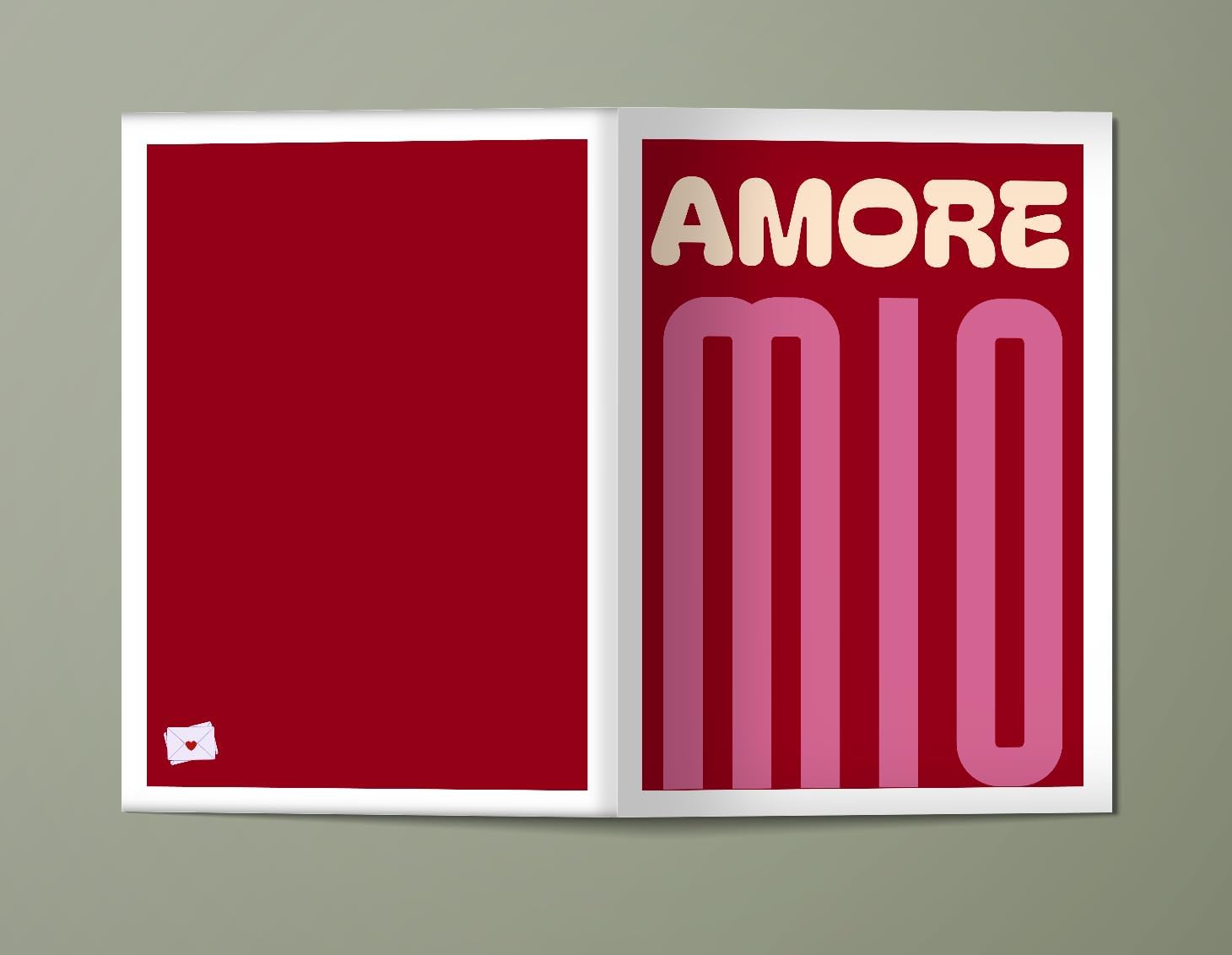 WBdesignz Italian Love Card "Amore Mio" with Envelope - Love Message for Partner Girlfriend Boyfriend - Romantic Card Gift Idea for Valentine's Day or Anniversary (DIN A6) – Bild 4