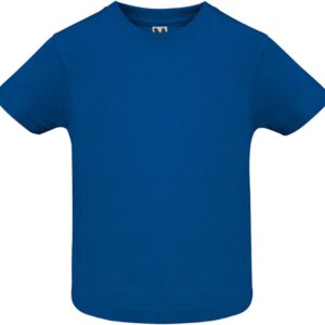 6564 Baby T-Shirt Short Sleeve Crew Neck Shoulder Opening Plain Cotton