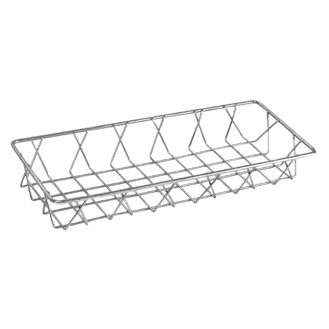 Olympia St/St Wire Display Basket 350x150x50mm Stainless Steel Holder Bakeries