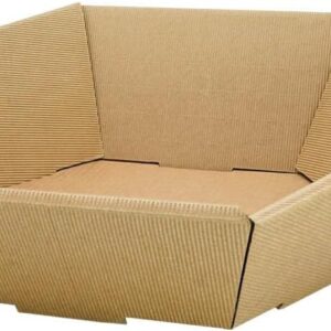 Pack of 25 Natural Corrugated Cardboard Gift Hampers – Hexagonal – 35.5 x 30 x 15.5 cm