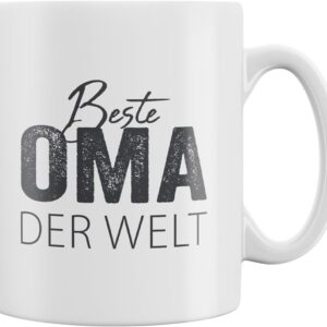 MC-Trend Mug "Beste Oma White with Lettering Ceramic Large Mugs Modern Coffee Tea Milk Hot Drinks Cold Drinks Timeless Gift Diameter 8 cm