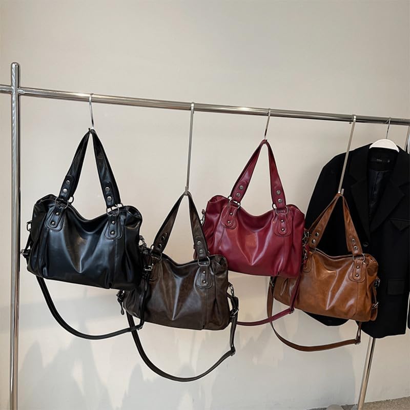 Women's Handbag Hobo Handbag Shoulder Bag Shopper Made of PU Leather Women's Bag Hobo Women's Bag Shoulder Bag Bags Handbag for Women Mother Dark Brown – Bild 3