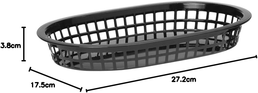 HENDI Servierkörbe, im Fastfood-Stil, Körbe, zum Servieren für Pommes Frites, Garnelen, Zwiebelringen, Stückzahl: 6, 275x175x(H)38mm, Schwarz – Bild 6