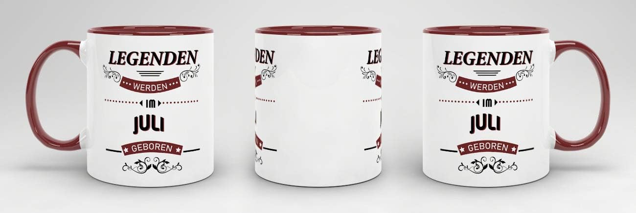 Tassendruck Birthday Mug Legends Are Born in July Inside & Handle Wine Red Coffee Mug / Mug / Mug / Fun / Gift Idea / Birth Year / Birthday Gift – Bild 2