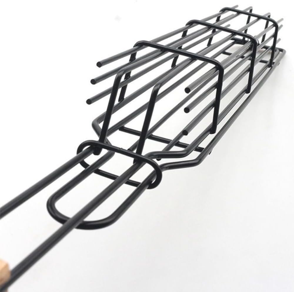 Wambere Barbecue Basket, Stainless Steel Sausage Grill with Wooden Handle, Grilled Sausage Basket, Outdoor Grill Grill, Grilled Corn Tongs, Cooking, BBQ Grill, Grill Accessories for Camping, Patio – Bild 7