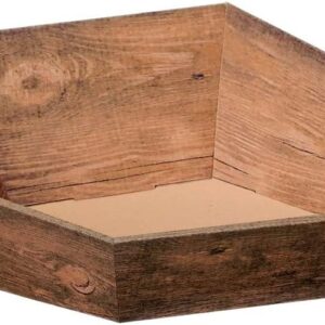 Gift Basket, Corrugated Cardboard Basket, Vintage, Wood Look, Hexagonal, 15.5 x 16.2 x 7.4 cm, Pack of 25