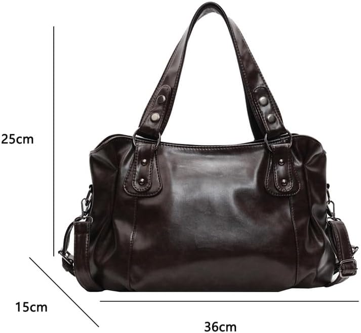 Women's Handbag Hobo Handbag Shoulder Bag Shopper Made of PU Leather Women's Bag Hobo Women's Bag Shoulder Bag Bags Handbag for Women Mother Dark Brown – Bild 4