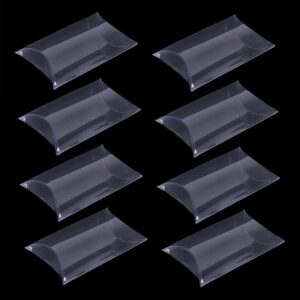30 Pieces Clear Plastic Pillow Boxes Small PVC Gift Boxes Gift Wrapping Party Favor Boxes Mini Gift Card Holder for Wedding Birthday 90x70x25mm