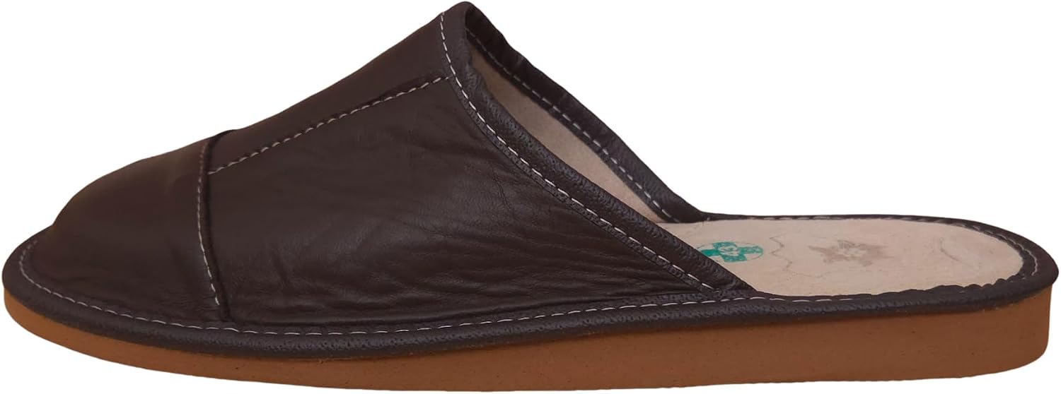 Men's Slippers - Men's Leather Slippers - Made of Genuine Leather with Leather Insole, Comfortable Fit - Breathable Slippers for Men – Bild 7