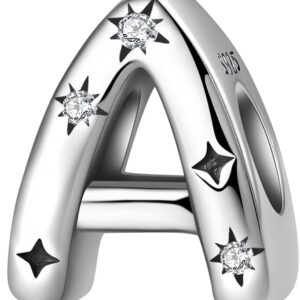 S925 Sterling Silver Letter Charms for Pandora Bracelets and Necklaces, Letter Charms for Women