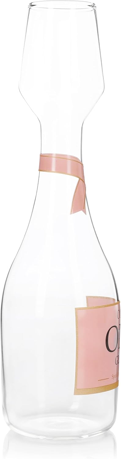 FunX Champagne Glass Bottle 750 ml Only One Glass - Gifts for Women for Birthday - Funny Birthday Gift for Mum, Girlfriend and Sister – Bild 4