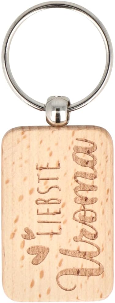 Keyring with Engraving on Both Sides · Wooden Keyring for Grandma · Gifts for Grandma · Gift Grandma and Grandpa, Liebste Uroma, S – Bild 3