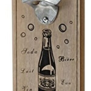 Pajoma 15351 Holzboard Bottle Opener with Tray DECAP Natural / Brown