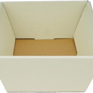 25 x Cream Corrugated Cardboard Gift Baskets 19 x 14 x 10 cm