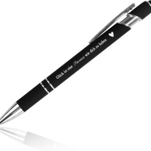 Ballpoint Pen with Engraving Pen Godmother Gift Mother’s Day Birthday Birthday Gift for Godmother with Touch Pen Lucky Pen Metal Black Thank You Godfather Gift from Godchild Children