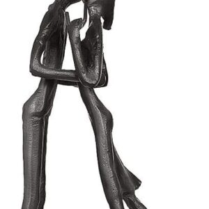 Aoneky Iron Couple Statue – Romantic Gift for Birthday, Wedding, Valentine’s Day, Christmas – Modern Romantic Home Decorative Sculpture (Kissing Under Umbrella)