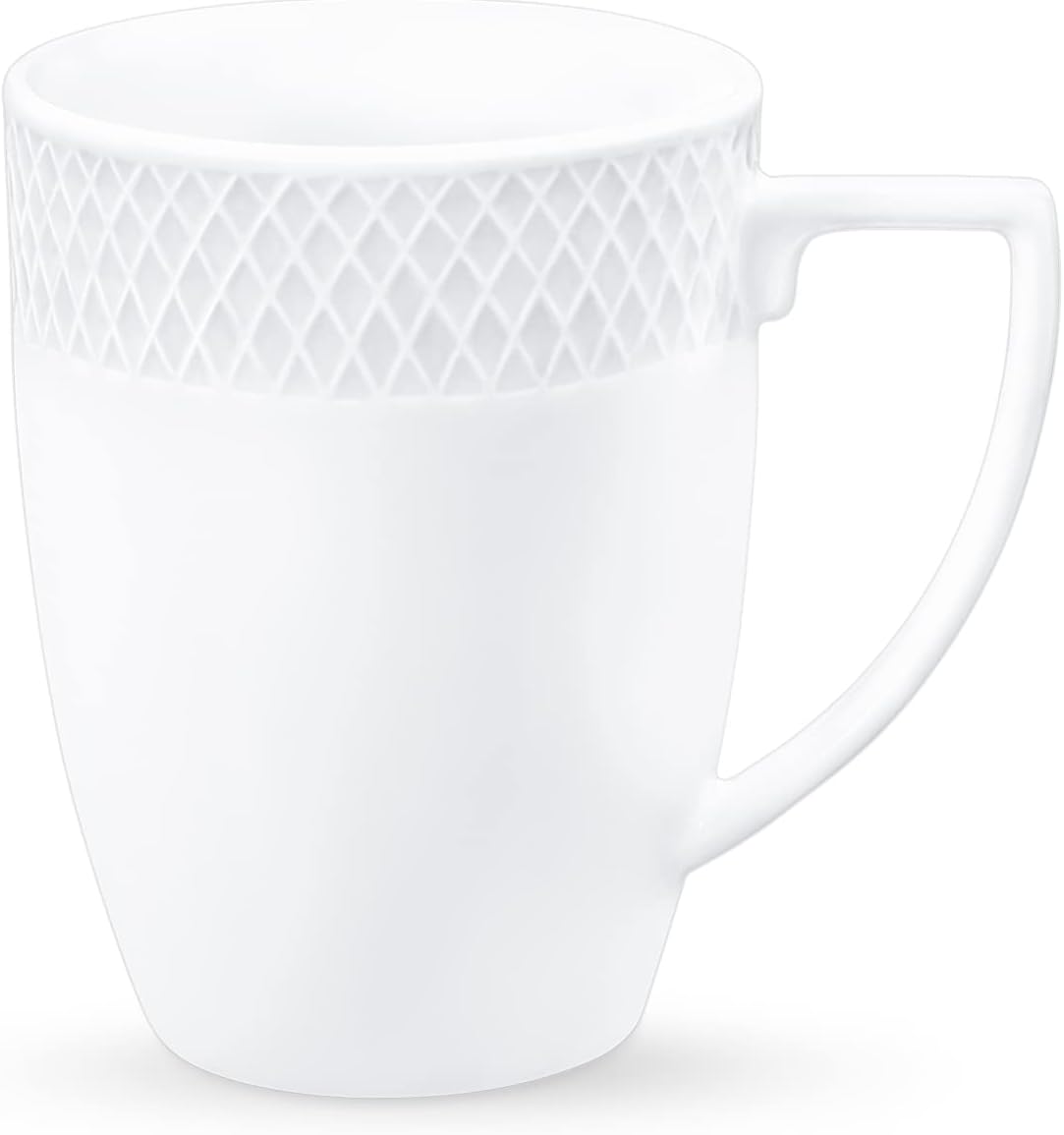Wilmax Tea Cups & Coffee Cups Set of 2 Coffee Cups Porcelain Mug Set Cup for Tea Coffee Cappuccino Porcelain Cups with Handles for Office and Home White Gift Set 350 ml