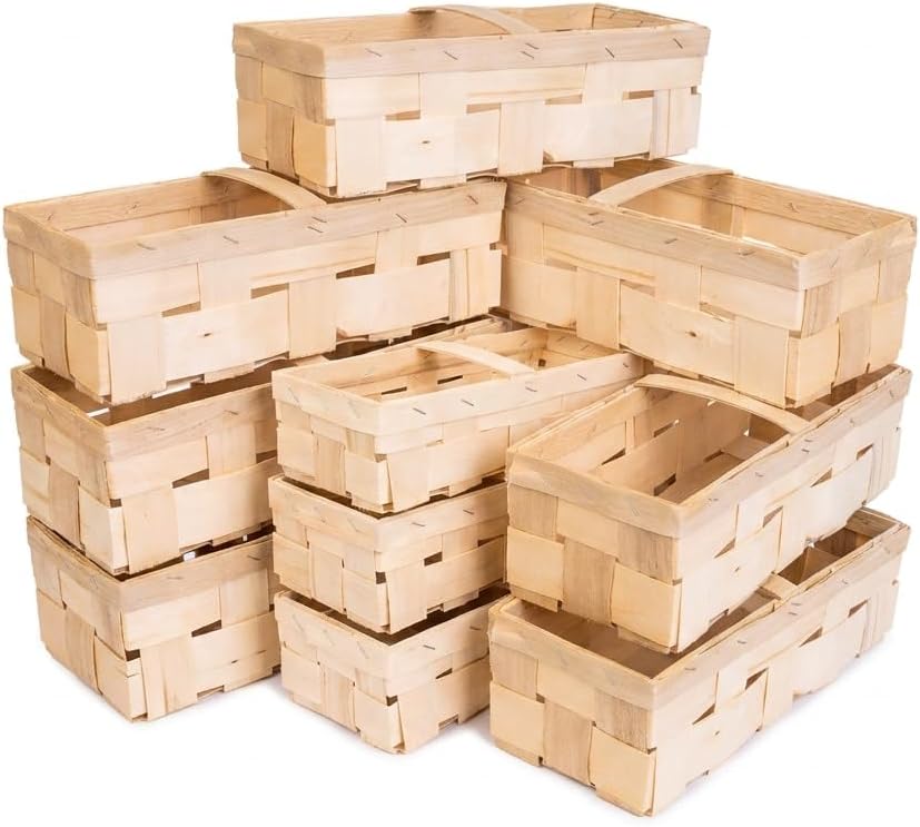 IFLO® Chipboard Basket Wood Light 28.5 x 11.5 x 7.5 cm / 37 x 15 x 11 cm for Kitchen, Bathroom & Decoration, Set of 6 – Bild 9