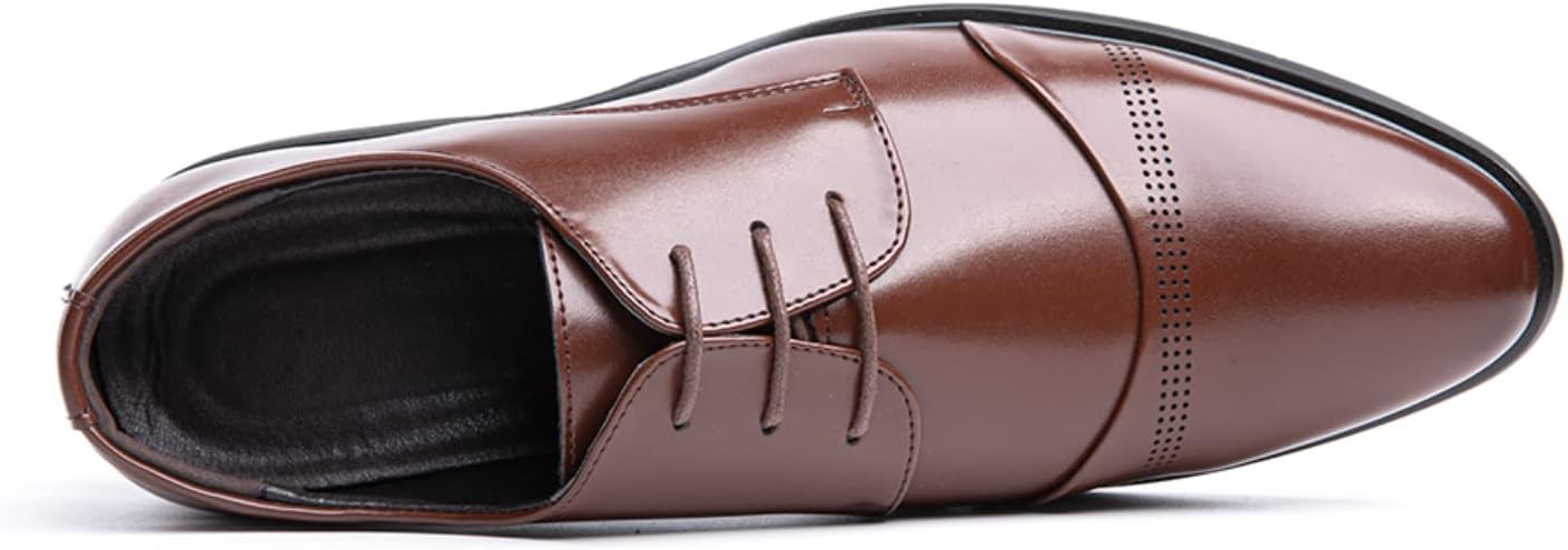 Men's Oxford Derby Shoes Brogues Leather Shoes Wedding Shoes Lace Up Shoes Classic Business Lace-Up Shoes Blue Gold Grey Red Black Brown Khaki 37-48 – Bild 4