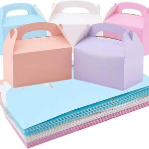 PH PandaHall 5 Colours Party Gift Bags Pack of 30 Treats Paper Gift Boxes Colourful Gable Box Candy Snacks Box with Handle for Christmas Halloween Birthday Wedding 16 x 9 x 15 cm