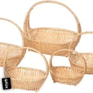 Gift Basket Set Willow Light Braided Handle Baskets Pack of 5 Gift Baskets